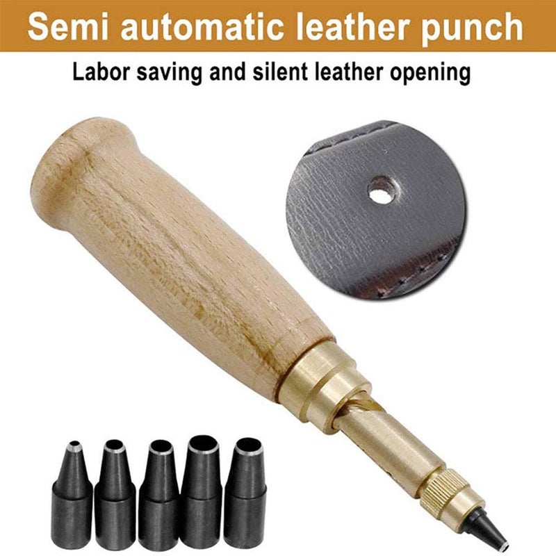 Teng Lang Adjustable Screw Hole Punch Leather Bookbinding Tool,Paper Punch,Craft Punches,6 Tips 1.5m 2mm 2.5mm 3mm 3.5m 4mm - Image 5